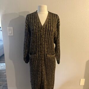 Donna Morgan Black and Brown Knit Cardigan